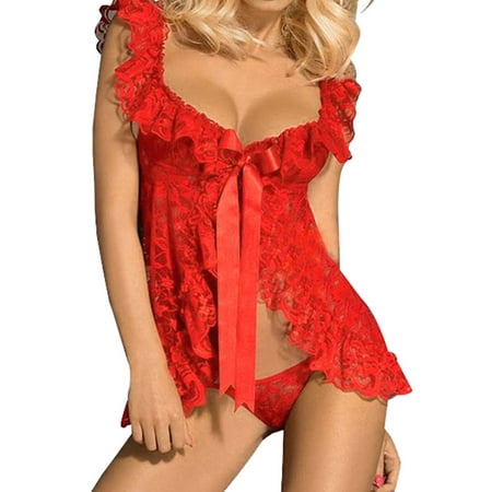 STARVNC Womens Chemise Lace Lingerie Babydoll Dress Sleepwear