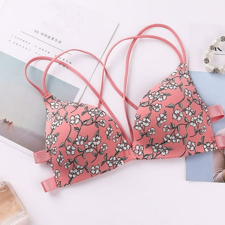 Clearance New Fashion Floral Print Bra Front Buckle Underwear Seamless Cross Back Women Push Up Bras pink 85
Clearance New Fashion Floral Print Bra Front Buckle Underwear Seamless Cross Back Women Push Up Bras pink 85
