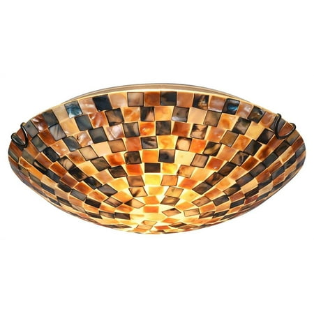 CHLOE Lighting SHELLEY Mosaic 2 Light Flushmount Ceiling Fixture 12" Shade