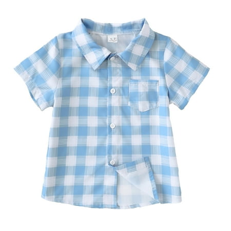 Kucnuzki 4T Toddler Boy Summer Tops 5T Short Sleeve Gentle Stylish Plaid Prints Cozy Lapel Shirt Tops Blue
Kucnuzki 4T Toddler Boy Summer Tops 5T Short Sleeve Gentle Stylish Plaid Prints Cozy Lapel Shirt Tops Blue