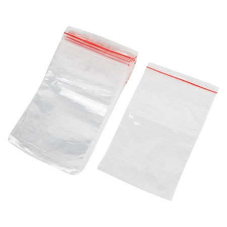 Unique Bargains 100 x Household Clear Rectangle Storage Zipper Closure Seal Bag