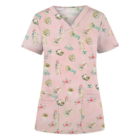 Frostluinai Savings Clearance Women s Easter Working Uniform with Two Pockets V-Neck Scrub Top Print Short Sleeve Women Shirt S-2XL
Frostluinai Savings Clearance Women s Easter Working Uniform with Two Pockets V-Neck Scrub Top Print Short Sleeve Women Shirt S-2XL