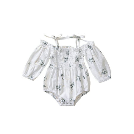 Suanret Infant Baby Girls Romper Floral Print 3/4 Sleeve Double Side Ties Suspender Bottom Snap Closure Cute Jumpsuit White 6-9 Months
Suanret Infant Baby Girls Romper Floral Print 3/4 Sleeve Double Side Ties Suspender Bottom Snap Closure Cute Jumpsuit White 6-9 Months