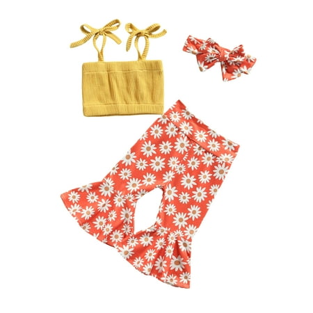 ZIYIXIN Sweet Baby Girls Clothes 3pcs Strapless Solid Vest Tops Rainbow/Floral Printed Flare Pants Headband Sets Khaki 6-12 Months
ZIYIXIN Sweet Baby Girls Clothes 3pcs Strapless Solid Vest Tops Rainbow/Floral Printed Flare Pants Headband Sets Khaki 6-12 Months