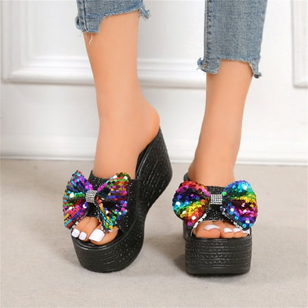 Ladies Fashion Sequined Fish Mouth Platform Wedge Casual Sandals Summer Slippers for Women Outdoor Use Womens Slippers with Arch Support Bathroom Slippers for Women Washable Womens Fuzzy Slipper
Ladies Fashion Sequined Fish Mouth Platform Wedge Casual Sandals Summer Slippers for Women Outdoor Use Womens Slippers with Arch Support Bathroom Slippers for Women Washable Womens Fuzzy Slipper