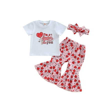 Calsunbaby Toddler Baby Girl Valentines Day Outfits Letters Print T-Shirt Heart Flare Bell Bottom Pants Clothes Set 12-18 Months
Calsunbaby Toddler Baby Girl Valentines Day Outfits Letters Print T-Shirt Heart Flare Bell Bottom Pants Clothes Set 12-18 Months