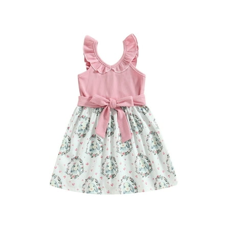Licupiee Easter Toddler Kids Girls Dress Rabbit Print Stripe Patchwork Crew Neck Short Sleeve Princess Dress with Waist Belt
Licupiee Easter Toddler Kids Girls Dress Rabbit Print Stripe Patchwork Crew Neck Short Sleeve Princess Dress with Waist Belt