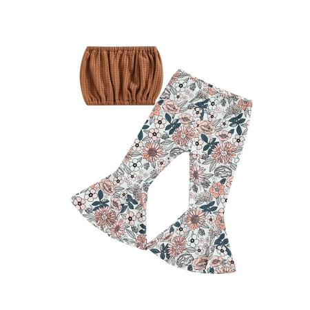 Sunisery 2Pcs Kids Little Girls Summer Outfits Solid Color Sleeveless Strapless Short Tops + Floral Print Flare Pants Brown 3-4 Years
Sunisery 2Pcs Kids Little Girls Summer Outfits Solid Color Sleeveless Strapless Short Tops + Floral Print Flare Pants Brown 3-4 Years
