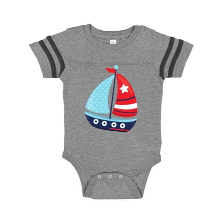 Inktastic Sailboat Sailing Boat Sails - Red White Blue Gift Baby Boy Bodysuit