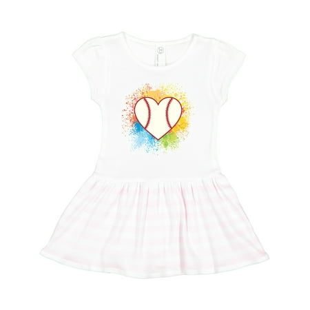 Inktastic Baseball Sports Heart Gift Toddler Girl Dress