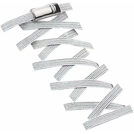 No Tie Elastic Shoelaces With Magnetic Shoe Laces Lock - One Size Fits All Kids & Adult Silver Color 
No Tie Elastic Shoelaces With Magnetic Shoe Laces Lock - One Size Fits All Kids & Adult Silver Color