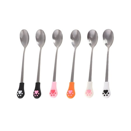 6 Pcs Stainless Steel Coffee Spoon Silicone Head Cat Claw Ice Cream Sugar Spoons Dessert Tea Appetizer Bistro Cake Spoons for Ho
6 Pcs Stainless Steel Coffee Spoon Silicone Head Cat Claw Ice Cream Sugar Spoons Dessert Tea Appetizer Bistro Cake Spoons for Ho