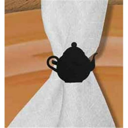 Village Wrought Iron NR-70 Teapot Napkin Ring - Black