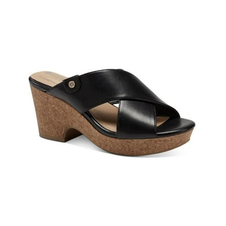 Giani Bernini Womens Caceyy Canvas Criss-Cross Front Slide Sandals