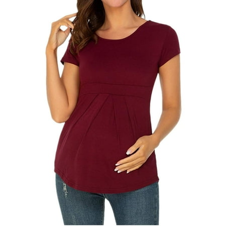 Kukoosong Summer Saving Clearance! Women s Short Sleeve Maternity T Shirt Clothes for Women Summer Women Maternity Clothes Round Neck Short Sleeve Ruffle Fold Pregnant Tops Wine XL
Kukoosong Summer Saving Clearance! Women s Short Sleeve Maternity T Shirt Clothes for Women Summer Women Maternity Clothes Round Neck Short Sleeve Ruffle Fold Pregnant Tops Wine XL
