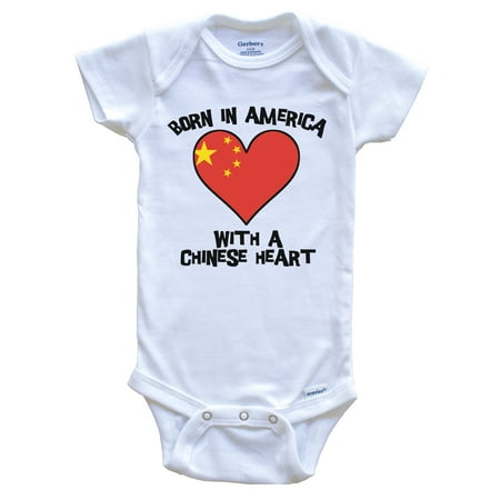Born In America With A Chinese Heart Baby Bodysuit China Flag Baby Bodysuit 3-6 Months White
Born In America With A Chinese Heart Baby Bodysuit China Flag Baby Bodysuit 3-6 Months White