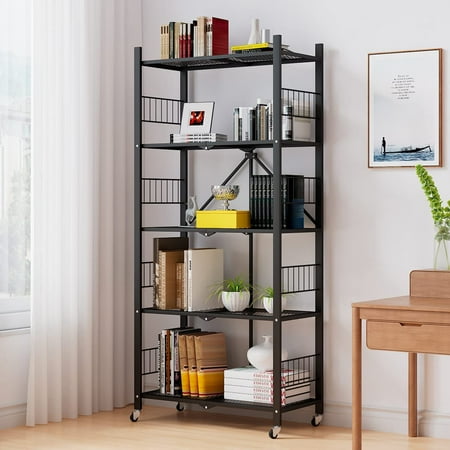 Storage Shelves Wheeled Folding Steel Wire Shelving 5-Tier Metal Shelves for Storage Rack Rolling Shelf for Kitchen Warehouse Closet Patio Pantry Basement Collapsible Shelves No Assembly
Storage Shelves Wheeled Folding Steel Wire Shelving 5-Tier Metal Shelves for Storage Rack Rolling Shelf for Kitchen Warehouse Closet Patio Pantry Basement Collapsible Shelves No Assembly