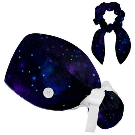 Working Cap with Buttons and Sweatband Scrub Hat Bouffant Caps with Scrunchie Galaxy Tie Back Hats
Working Cap with Buttons and Sweatband Scrub Hat Bouffant Caps with Scrunchie Galaxy Tie Back Hats