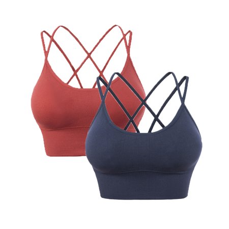 Xmarks Women s Cross Back Sports Bra Padded Strappy Medium Support Yoga Bra for Workout Fitness 2 Pack
Xmarks Women s Cross Back Sports Bra Padded Strappy Medium Support Yoga Bra for Workout Fitness 2 Pack