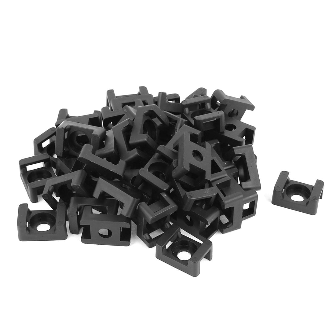Plastic Saddle Type Cable Tie Base Mount Wire Holder Black 23 x 16 x 10mm 35 PCS
