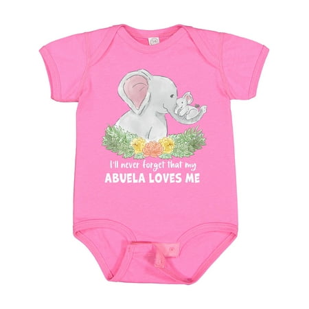 Inktastic I ll Never Forget That My Abuela Loves Me Cute Elephants Gift Baby Boy or Baby Girl Bodysuit
Inktastic I ll Never Forget That My Abuela Loves Me Cute Elephants Gift Baby Boy or Baby Girl Bodysuit