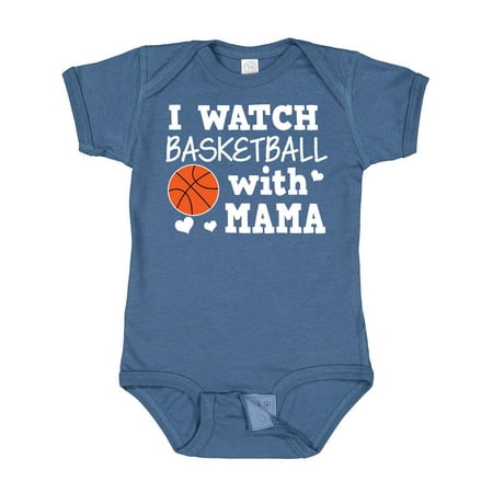 Inktastic I Watch Basketball with Mama Gift Baby Boy Bodysuit