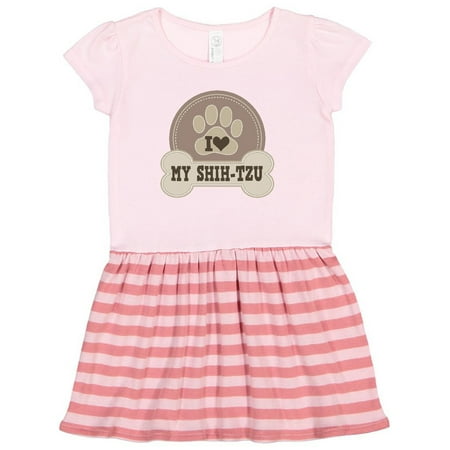 Inktastic I Love My Shih Tzu Dog Gift Toddler Girl Dress
