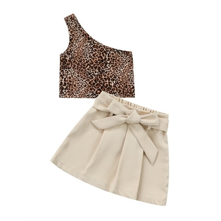 TheFound Summer Fashion Kids Girls Clothes 2pcs Leopard Printing One Shoulder Vest Tops+Solid Skirts Sets
TheFound Summer Fashion Kids Girls Clothes 2pcs Leopard Printing One Shoulder Vest Tops+Solid Skirts Sets
