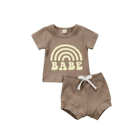 Loalirando Newborn Baby Summer Outfits Short Sleeve Rainbow Letter Printed Tops Elastic Waist Bowknot Decor Shorts
Loalirando Newborn Baby Summer Outfits Short Sleeve Rainbow Letter Printed Tops Elastic Waist Bowknot Decor Shorts