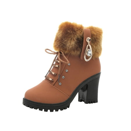 jsaierl Plush Fur Booties for Women Snow Ankle Boots Solid Color Lacer Chunky High Outdoor Fur Lined Lining Winter Shoes
jsaierl Plush Fur Booties for Women Snow Ankle Boots Solid Color Lacer Chunky High Outdoor Fur Lined Lining Winter Shoes