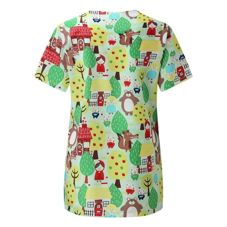 TAIAOJING Women s Scrub Top Short Sleeve V-neck Tops Working Uniform Cartoon Print Blouse
TAIAOJING Women s Scrub Top Short Sleeve V-neck Tops Working Uniform Cartoon Print Blouse