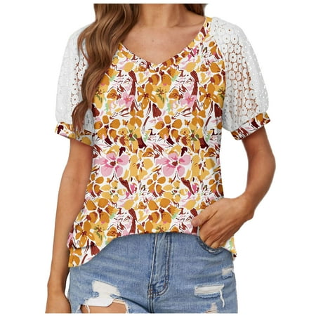 kakina CMSX Graphic Tees for Women Summer Tunic V- Neck Print T-Shirts Casual Short Sleeve Pleated Tops With Ruffle Hem Work Blouses Winter Yellow XL
kakina CMSX Graphic Tees for Women Summer Tunic V- Neck Print T-Shirts Casual Short Sleeve Pleated Tops With Ruffle Hem Work Blouses Winter Yellow XL