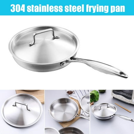 Multi-Ply Clad Stainless Steel Frying Pan with Lid Silver Non Stick Pan Kitchen Supplies New
Multi-Ply Clad Stainless Steel Frying Pan with Lid Silver Non Stick Pan Kitchen Supplies New