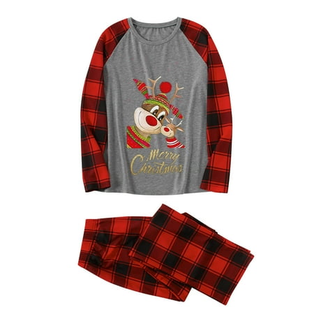 Christmas Gifts Matching Christmas PJs for Family Pajamas Sets with Letter and Plaid Printed Long Sleeve Tee and Bottom Loungewear
Christmas Gifts Matching Christmas PJs for Family Pajamas Sets with Letter and Plaid Printed Long Sleeve Tee and Bottom Loungewear