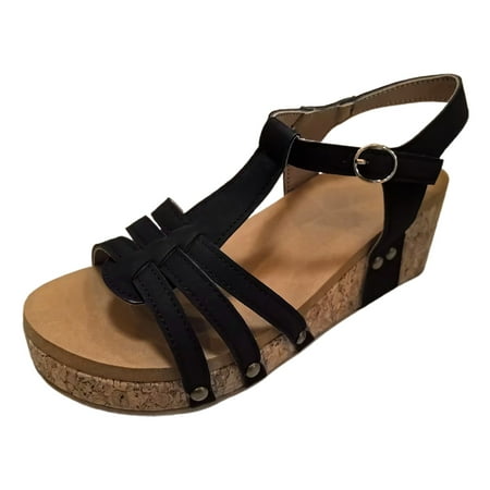 Jungdeepe Ladies Bohemian Leather Open Toe Buckle Strap Slope Heel Thick Soled Roman Sandals
Jungdeepe Ladies Bohemian Leather Open Toe Buckle Strap Slope Heel Thick Soled Roman Sandals