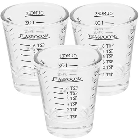 3Pcs Coffee Drinking Glasses Kitchen Milk Measuring Cups Water Cups with Scale