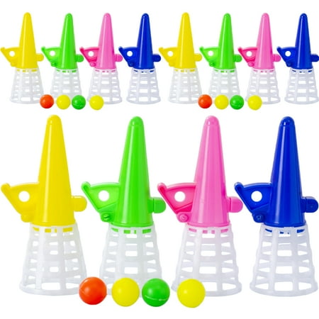 12 Sets Catapult and Catch Ball Game with Catch Launcher Baskets and Balls