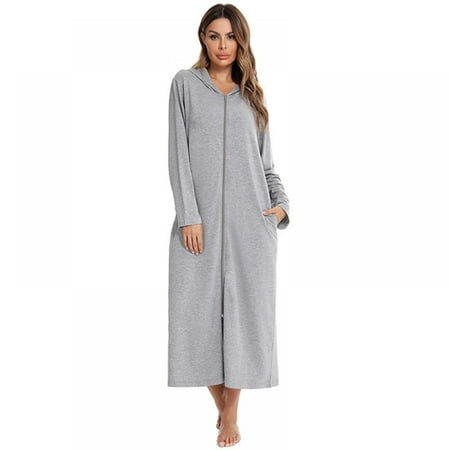Robe for Women Zipper Robe Loungewear Full Length Sleepwear Pockets Housecoat Casual Straight Robe S-2XL
Robe for Women Zipper Robe Loungewear Full Length Sleepwear Pockets Housecoat Casual Straight Robe S-2XL