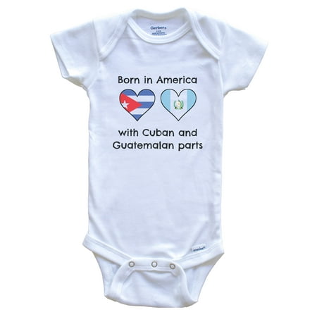 Born In America With Cuban and Guatemalan Parts Funny Cuba Guatemala Flags One Piece Baby Bodysuit
Born In America With Cuban and Guatemalan Parts Funny Cuba Guatemala Flags One Piece Baby Bodysuit