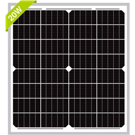 20W 12V Solar Panel High-Efficiency Monocrystalline 12V PV Module Designed for 12V Off Grid System Charge Your 12V Battery of RV Boat Camper Trailer Gate Opener
20W 12V Solar Panel High-Efficiency Monocrystalline 12V PV Module Designed for 12V Off Grid System Charge Your 12V Battery of RV Boat Camper Trailer Gate Opener