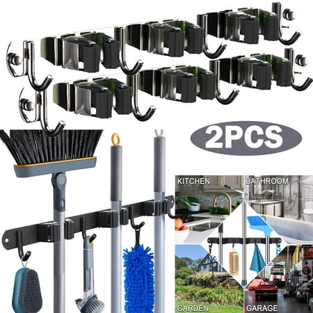 2Pcs Broom and Mop Holder Wall Mounted Broom Organizer Wall Mount Mop Hanger Stainless Steel Broom hanger Heavy Duty Broom Holder for Laundry Room Garden Garage Bathroom(3 Racks 4 Hooks)
2Pcs Broom and Mop Holder Wall Mounted Broom Organizer Wall Mount Mop Hanger Stainless Steel Broom hanger Heavy Duty Broom Holder for Laundry Room Garden Garage Bathroom(3 Racks 4 Hooks)