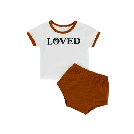 Amuver Infants Baby Clothes Set Letter Printed Short Sleeve Crew Neck T-shirt High Waist Shorts Suits
Amuver Infants Baby Clothes Set Letter Printed Short Sleeve Crew Neck T-shirt High Waist Shorts Suits