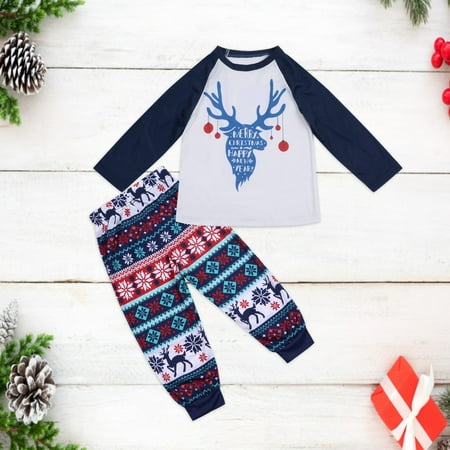 ERTUTUYI Christmas Letter Print Tops And Pants Clothes Set Xmas Family Matching Pajamas Blue 4T
ERTUTUYI Christmas Letter Print Tops And Pants Clothes Set Xmas Family Matching Pajamas Blue 4T