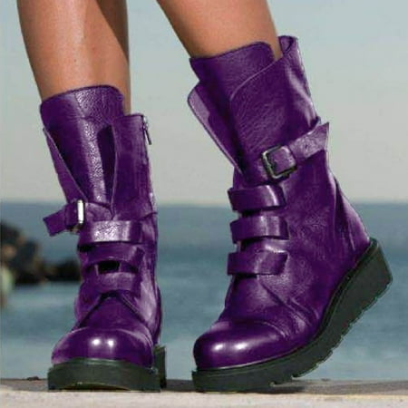 Foraging dimple Fashion Womens Slip-On Leather Round Toe Low-heeled Shoes Cowboy Knight Boots Purple
Foraging dimple Fashion Womens Slip-On Leather Round Toe Low-heeled Shoes Cowboy Knight Boots Purple
