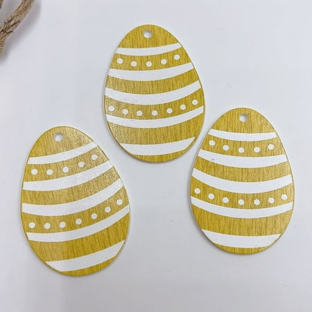 10PCS New Wooden Pendant New Design Wood Slices Crafts Easter Decor Easter Egg Wooden Pendant Easter DIY Decorative YELLOW
10PCS New Wooden Pendant New Design Wood Slices Crafts Easter Decor Easter Egg Wooden Pendant Easter DIY Decorative YELLOW