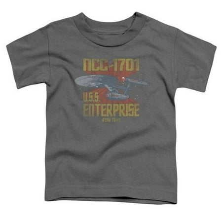 Trevco Star Trek-Ncc1701 - Short Sleeve Toddler Tee - Charcoal- Medium 3T