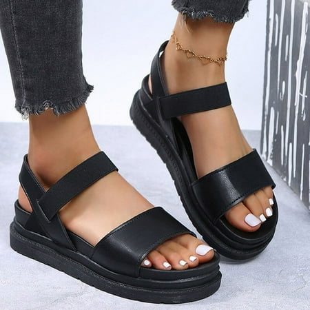 Women Sandals Summer Casual Shoes for Women Flat Heels Sandalias Mujer Elegant Woman Heeled Shoes Platform Sandals Female