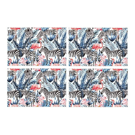 MKHERT Pink Flamingo Zebra On Tropical Palm Leaf Placemats Table Mats for Dining Room Kitchen Table Decoration 12x18 inch Set of 4
MKHERT Pink Flamingo Zebra On Tropical Palm Leaf Placemats Table Mats for Dining Room Kitchen Table Decoration 12x18 inch Set of 4
