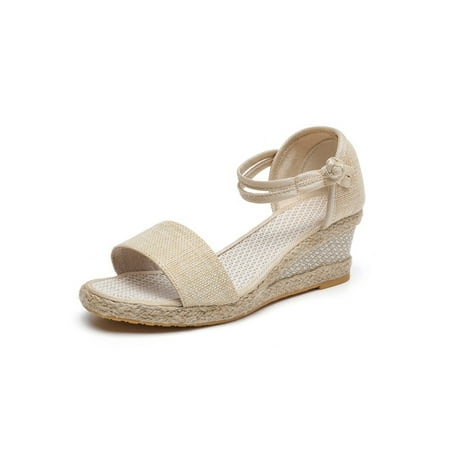 Woobling Women Platform Sandal Summer Casual Shoes Slip On Wedge Sandals Ladies Lightweight Beach Anti-Slip Beige 7
Woobling Women Platform Sandal Summer Casual Shoes Slip On Wedge Sandals Ladies Lightweight Beach Anti-Slip Beige 7
