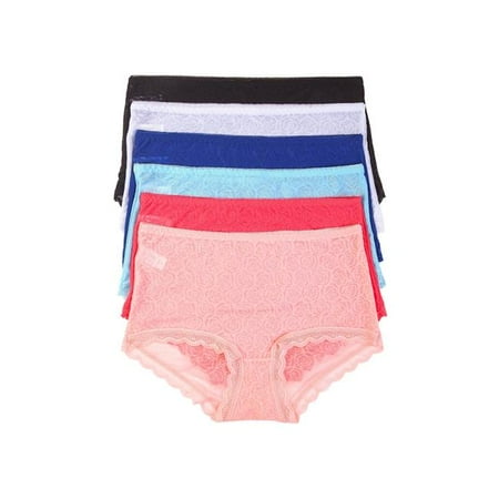 Sofra IN-LP9030LR-SM Mamia Ladies Intimate Sets Lace Brief Panty - Multi Color, Small - Pack of 12